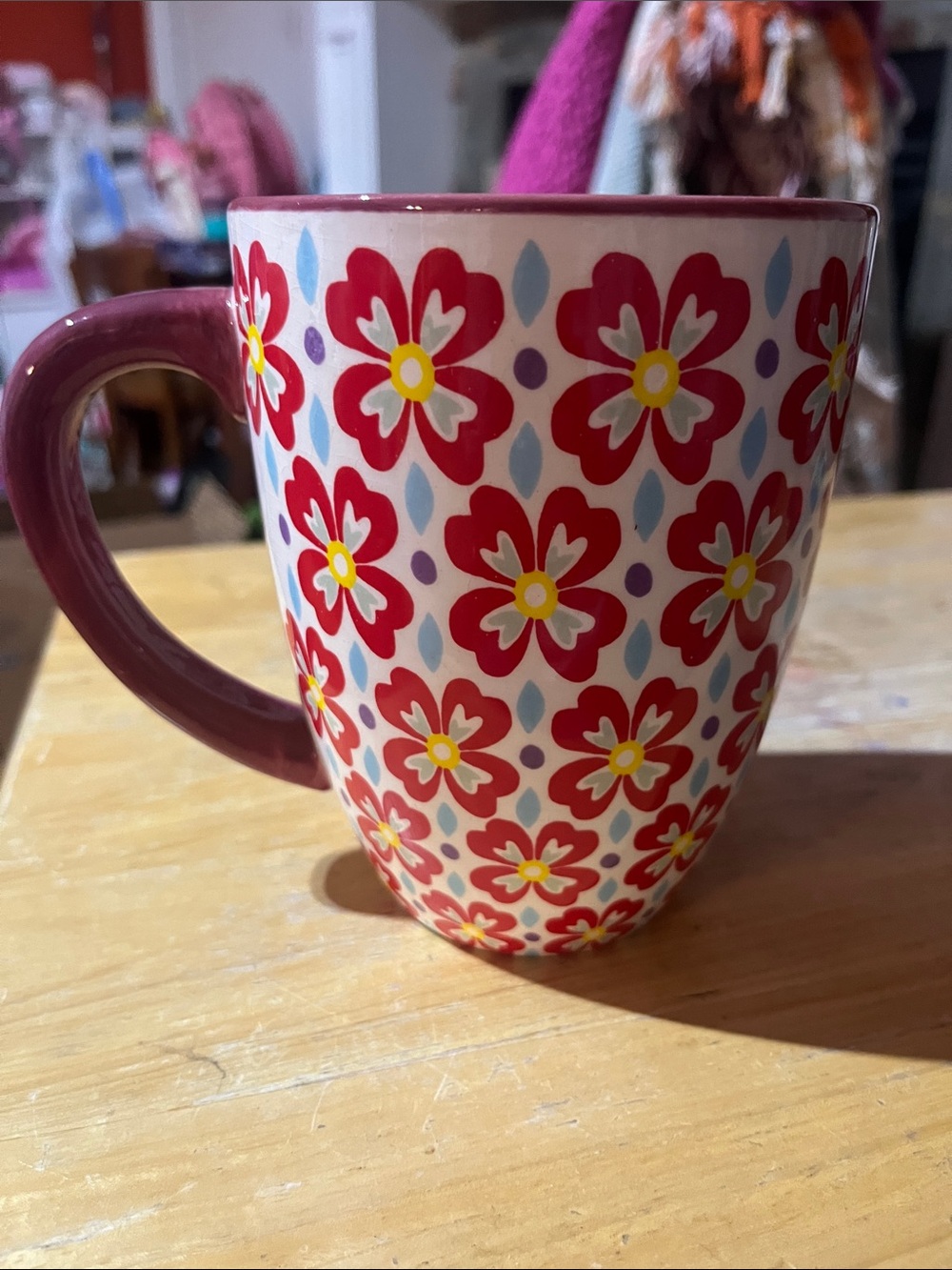 The Pioneer Woman 26 Oz Stoneware Retro Daisy Jumbo 26 oz Latte Mug LN